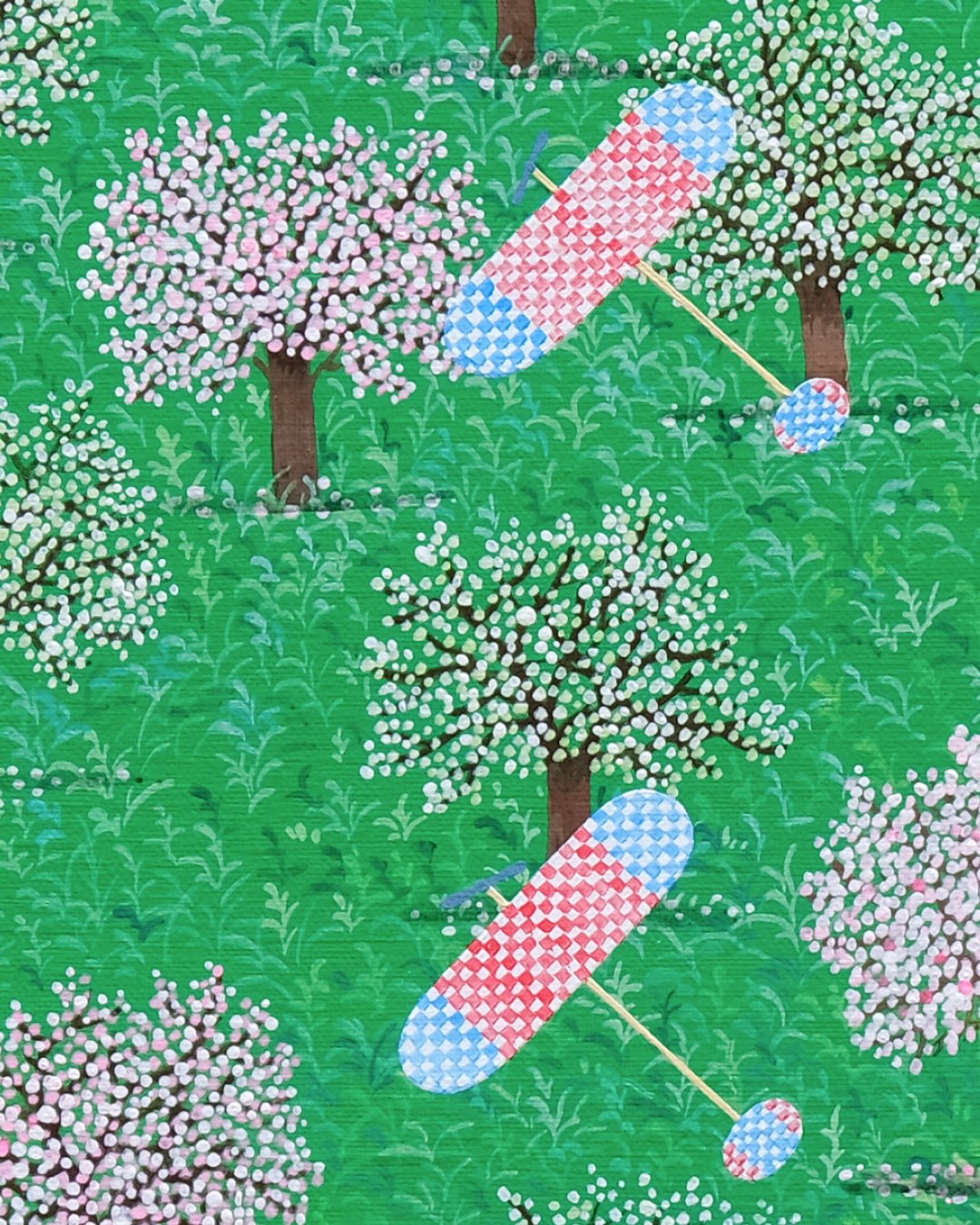 korean art, Picnic - DOKHBI ARTWORKS Painting Shim Bong Min ARTWORKS dokkaebi dokebi k - art Picnic close - up detail, brushwork texture by Korean artist Shim Bong Min DOKHBI