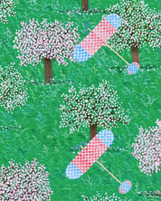 korean art, Picnic - DOKHBI ARTWORKS Painting Shim Bong Min ARTWORKS dokkaebi dokebi k - art Picnic close - up detail, brushwork texture by Korean artist Shim Bong Min DOKHBI