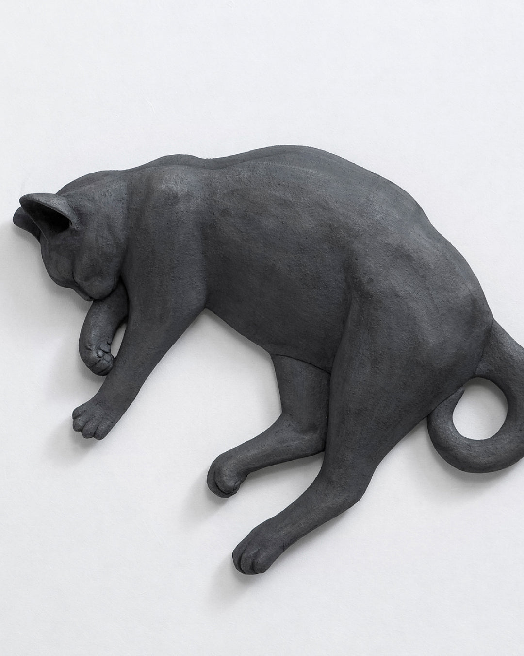 PoppyCat-2019-B_26 close-up detail, handbuilt stoneware on Korean paper texture by KIM YEO OK