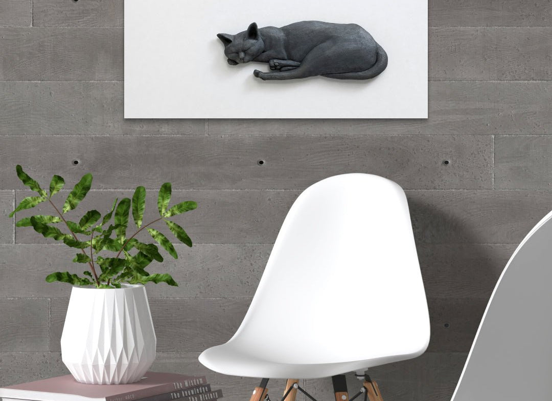 PoppyCat-2019-B_28 by KIM YEO OK displayed in modern living room, original Korean ceramic art 2019