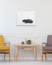 PoppyCat-2019-B_28 size reference 53x73cm - original Korean ceramic art by KIM YEO OK