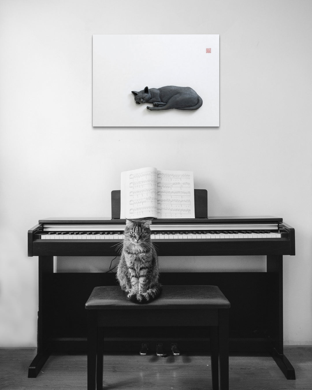 Korean contemporary ceramic art PoppyCat-2019-B_28 by KIM YEO OK, interior wall art decor
