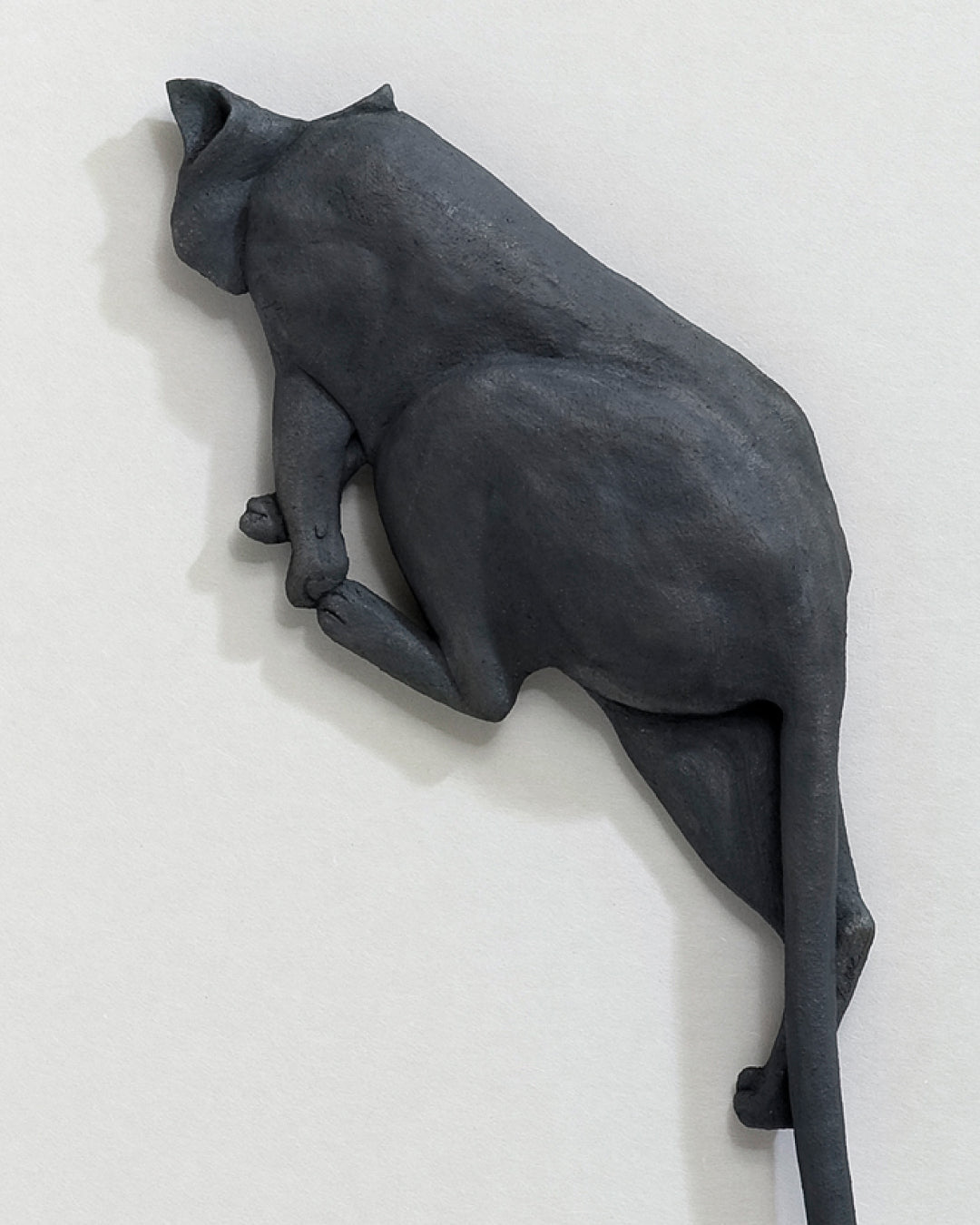 PoppyCat-2019-B_30 close-up detail, handbuilt stoneware on Korean paper texture by KIM YEO OK