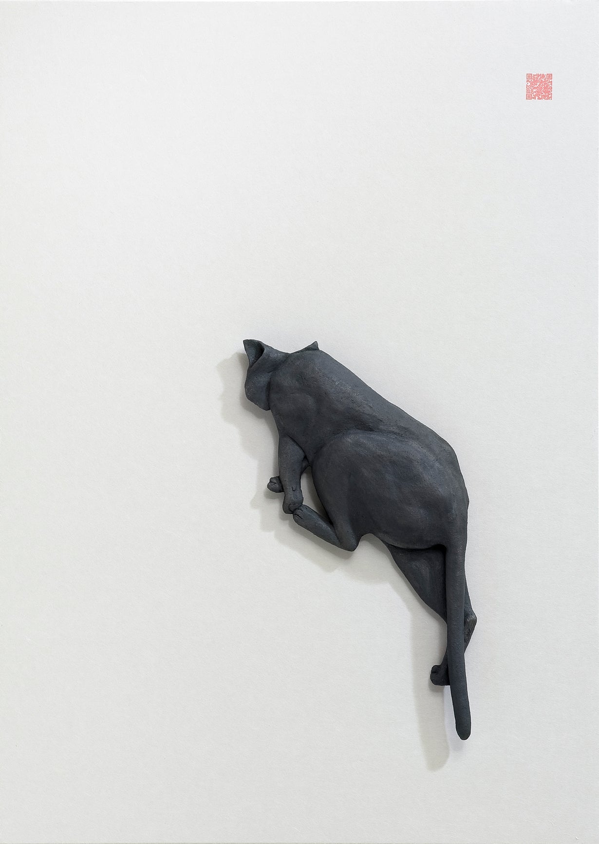 PoppyCat-2019-B_30 - Handbuilt Stoneware on Korean Paper 91x65cm by KIM YEO OK, Korean Contemporary Ceramic Art 2019
