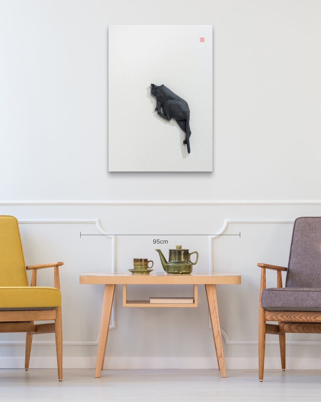 PoppyCat-2019-B_30 size reference 91x65cm - original Korean ceramic art by KIM YEO OK