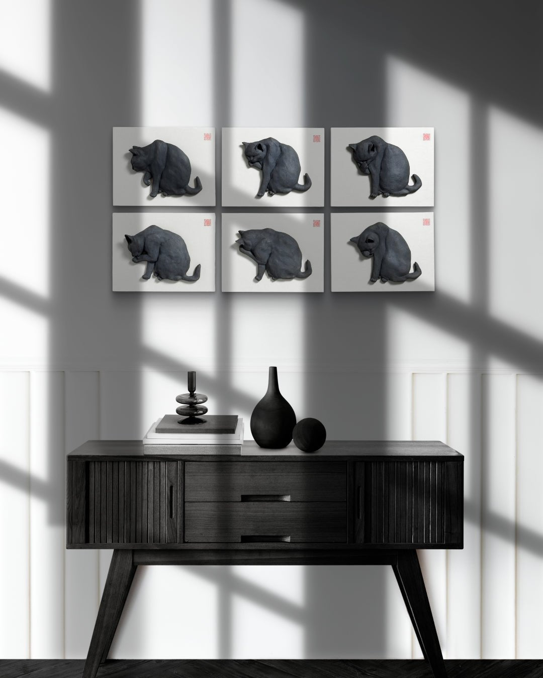 Korean contemporary ceramic art PoppyCat 2019 B_I_04 by KIM YEO OK, interior wall art decor