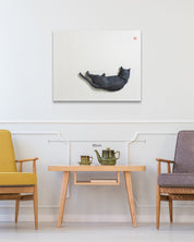 PoppyCat 2021 B-01 size reference 73x91cm - original Korean ceramic art by KIM YEO OK
