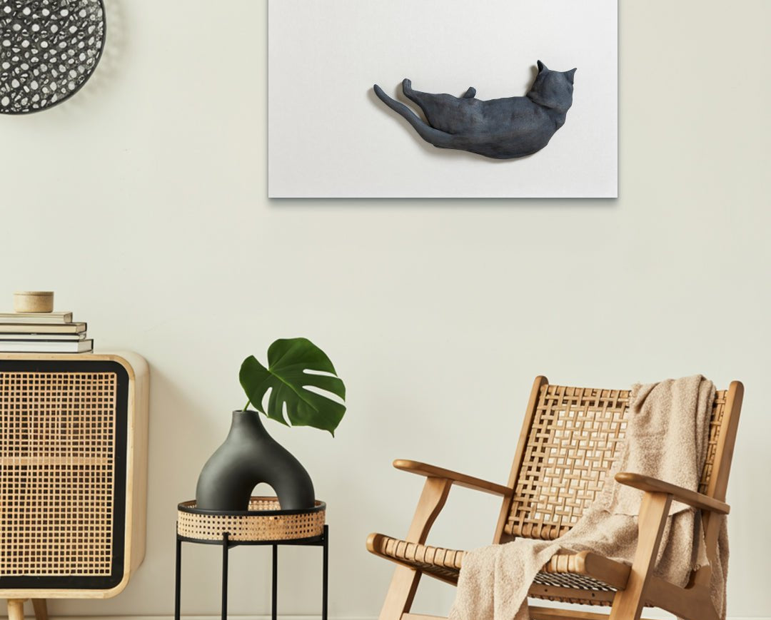 PoppyCat 2021 B-01 by KIM YEO OK displayed in modern living room, original Korean ceramic art 2021