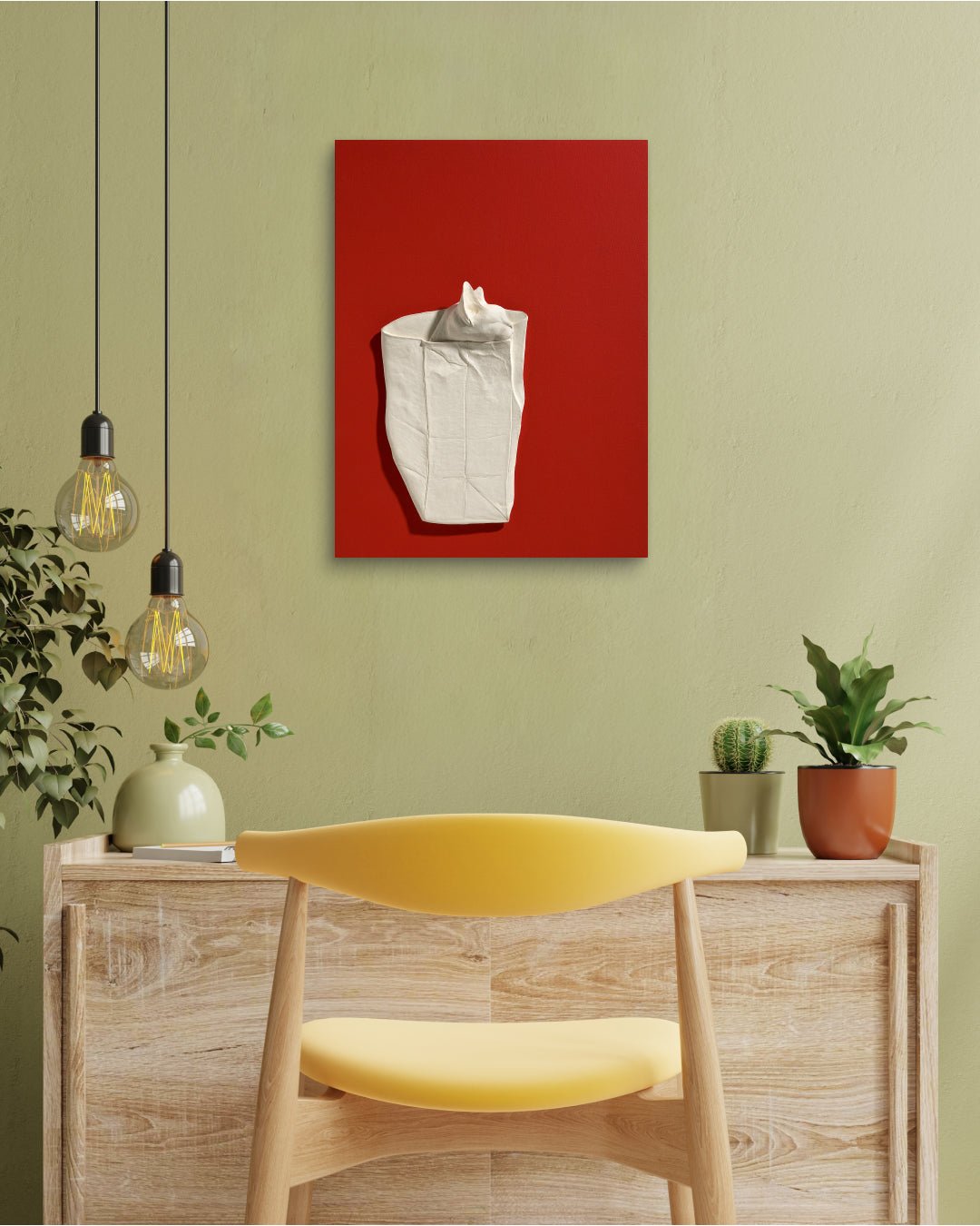 Korean contemporary ceramic art PoppyCat 2023 W-01 by KIM YEO OK, interior wall art decor