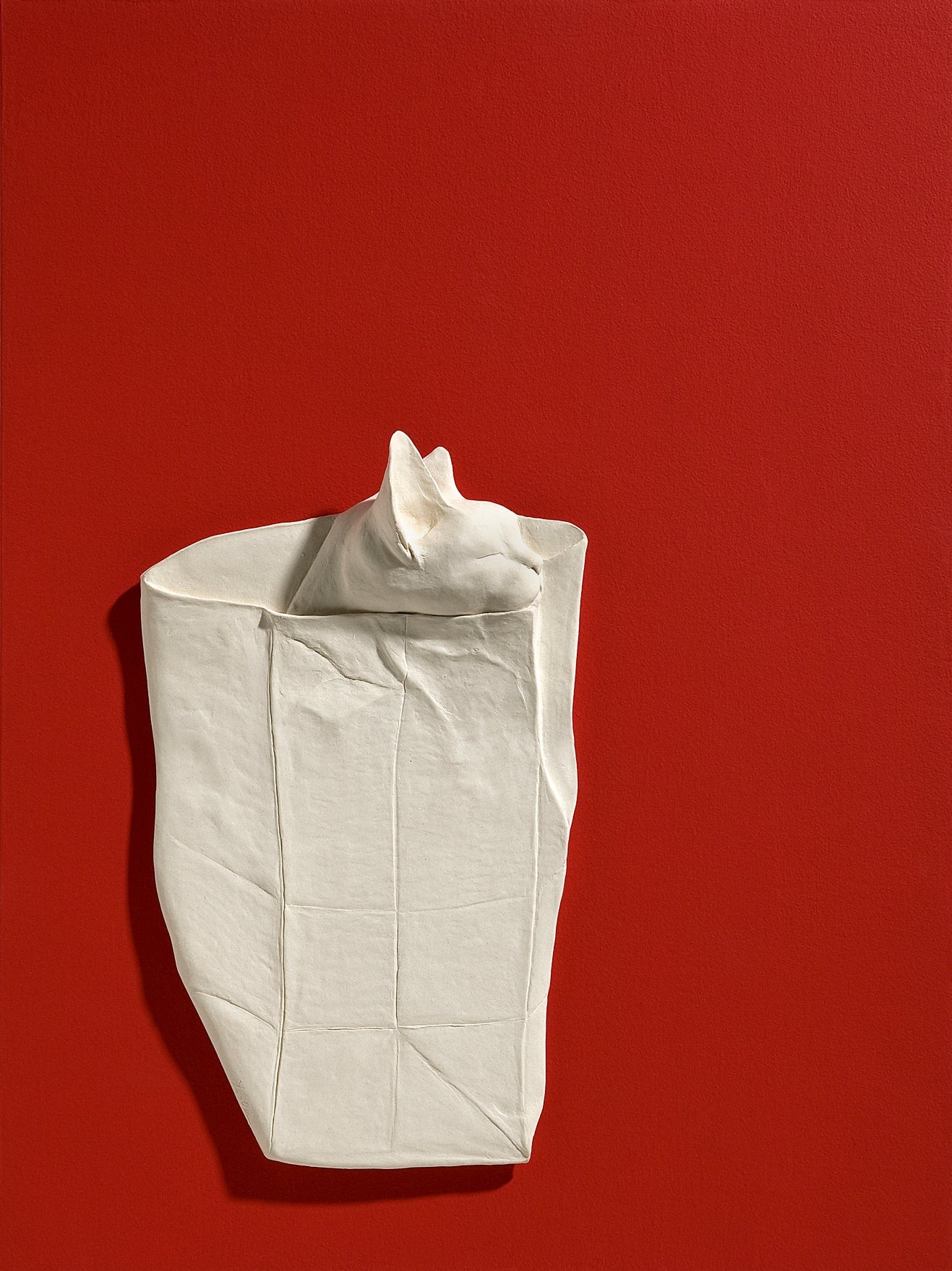 PoppyCat 2023 W-01 - Handbuilt Ceramic on Panel 61x45.5cm by KIM YEO OK, Korean Contemporary Ceramic Art 2024