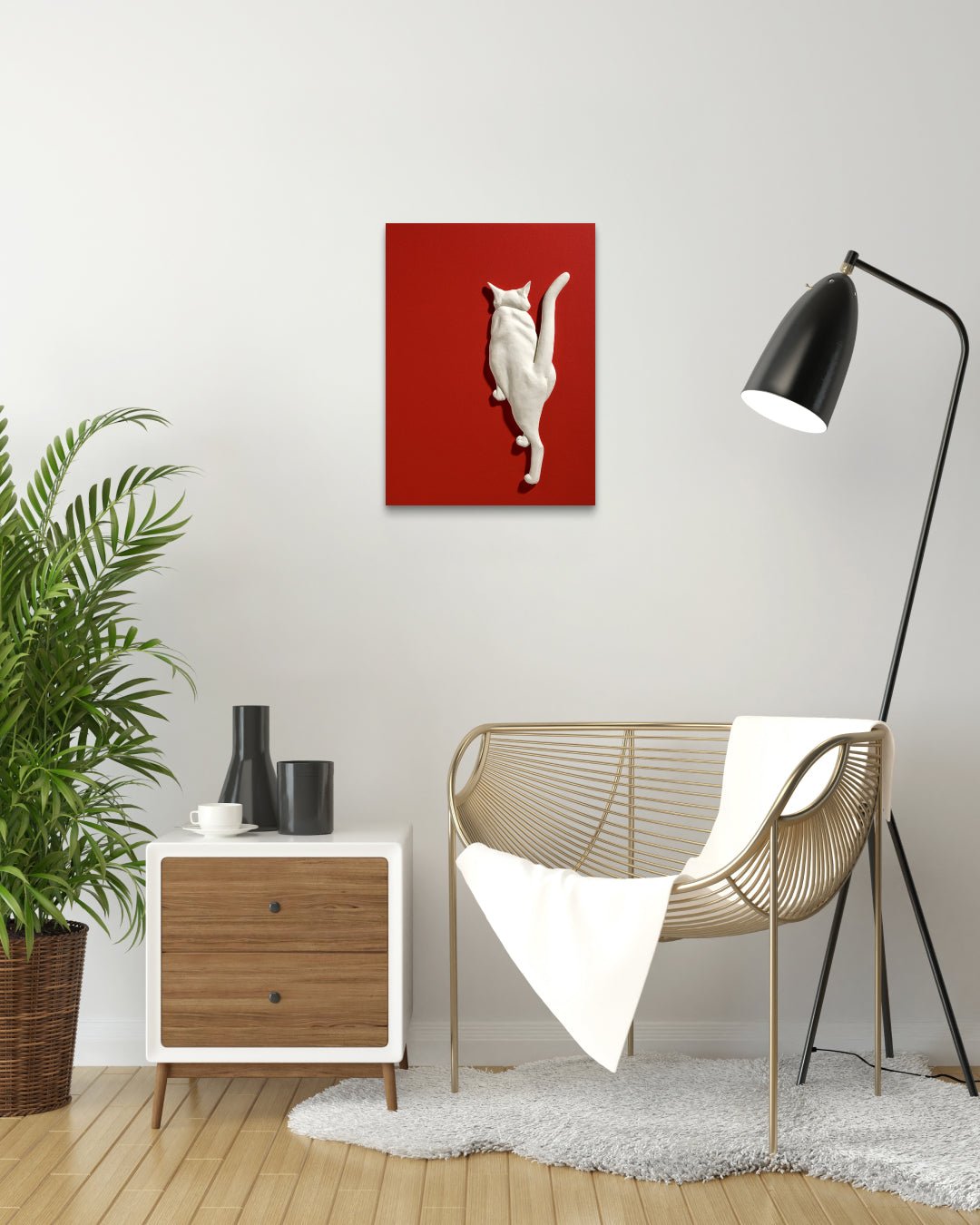 Korean contemporary ceramic art PoppyCat 2023 W-04 by KIM YEO OK, interior wall art decor