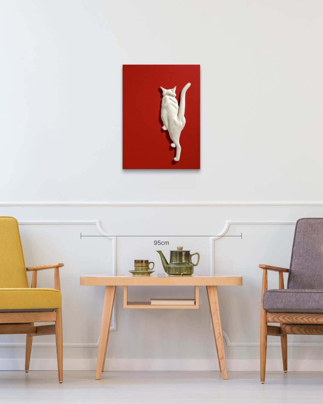 PoppyCat 2023 W-04 size reference 61x45.5cm - original Korean ceramic art by KIM YEO OK