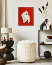 PoppyCat 2023 W-06 by KIM YEO OK displayed in modern living room, original Korean ceramic art 2023