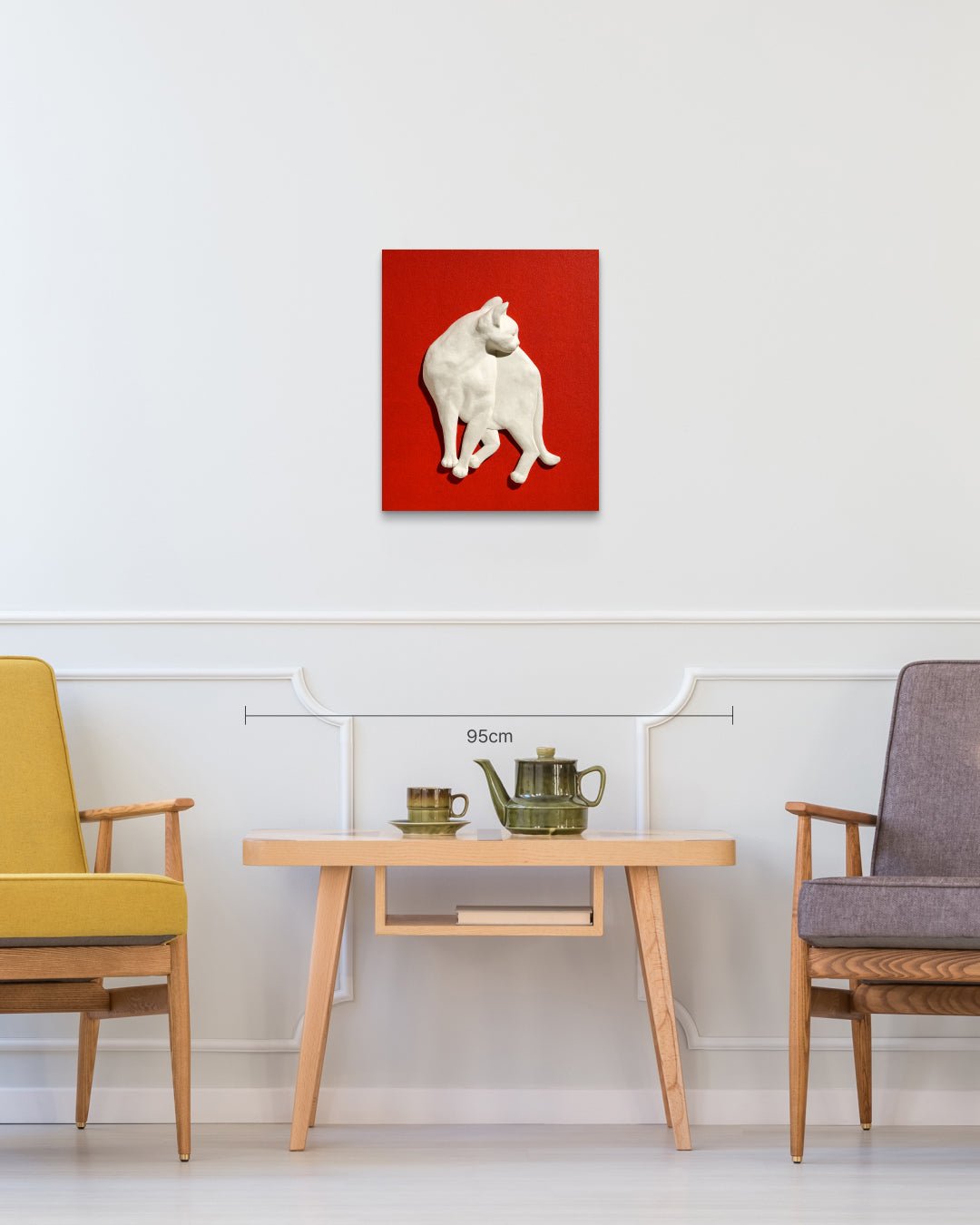 PoppyCat 2023 W-06 size reference 45.5x38cm - original Korean ceramic art by KIM YEO OK