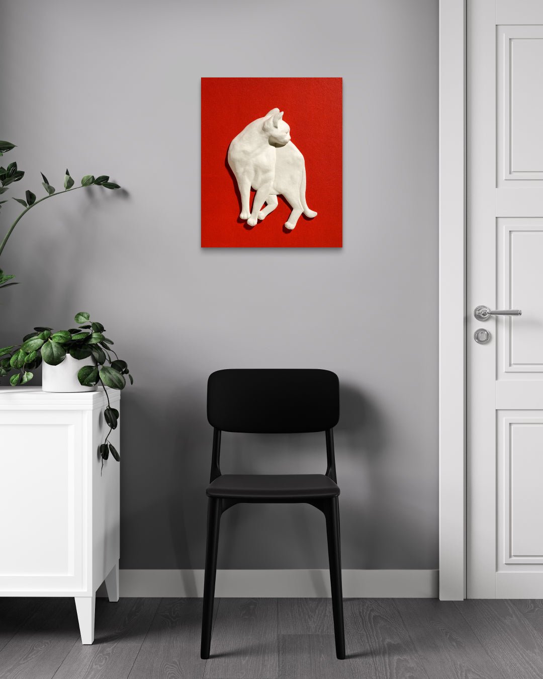 Korean contemporary ceramic art PoppyCat 2023 W-06 by KIM YEO OK, interior wall art decor