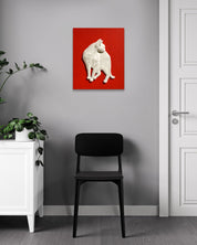 Korean contemporary ceramic art PoppyCat 2023 W-06 by KIM YEO OK, interior wall art decor