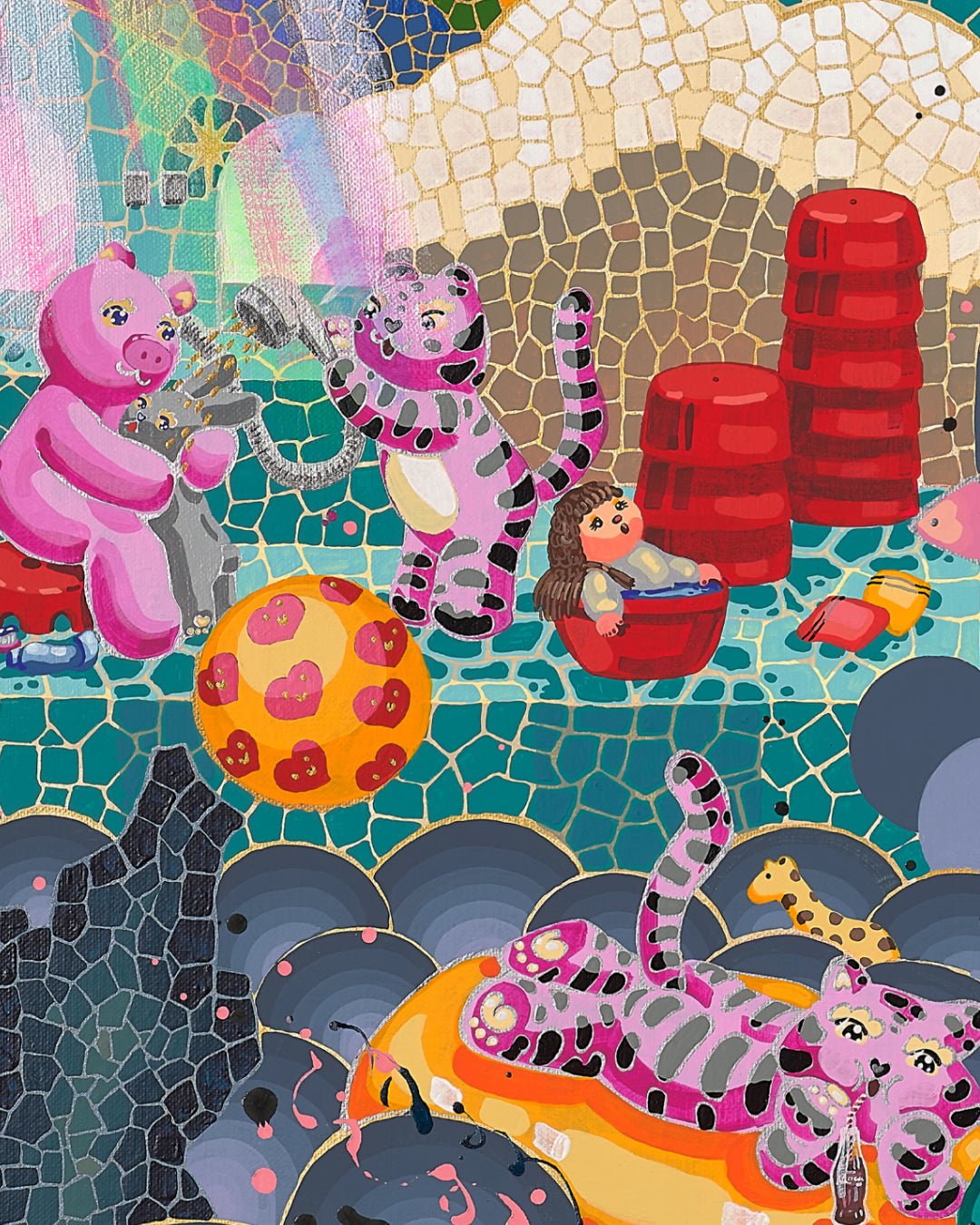 korean art, present44 (In the Falls' Embrace 2) - DOKHBI ARTWORKS Leeseo Noh Mixed Media