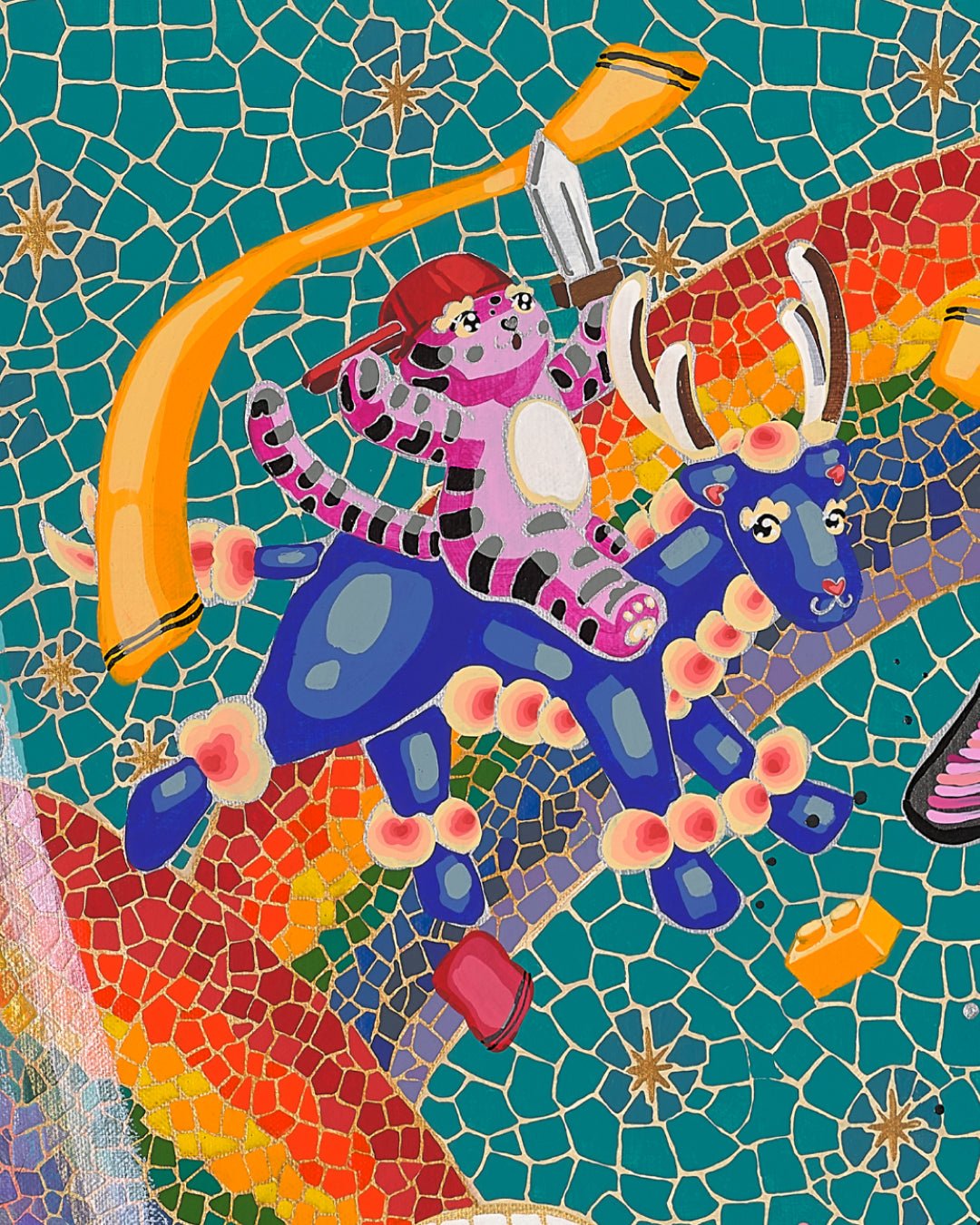 korean art, present44 (In the Falls' Embrace 2) - DOKHBI ARTWORKS Leeseo Noh Mixed Media