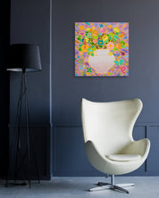 Korean contemporary painting Rainbow Blossom 20-14 by Kim Young-jin, interior wall art decor