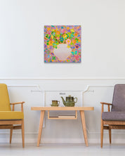 Rainbow Blossom 20-14 size reference 60.6x60.6cm - original Korean painting by Kim Young-jin