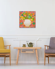 Rainbow Blossom 20-18 size reference 60.6x60.6cm - original Korean painting by Kim Young-jin