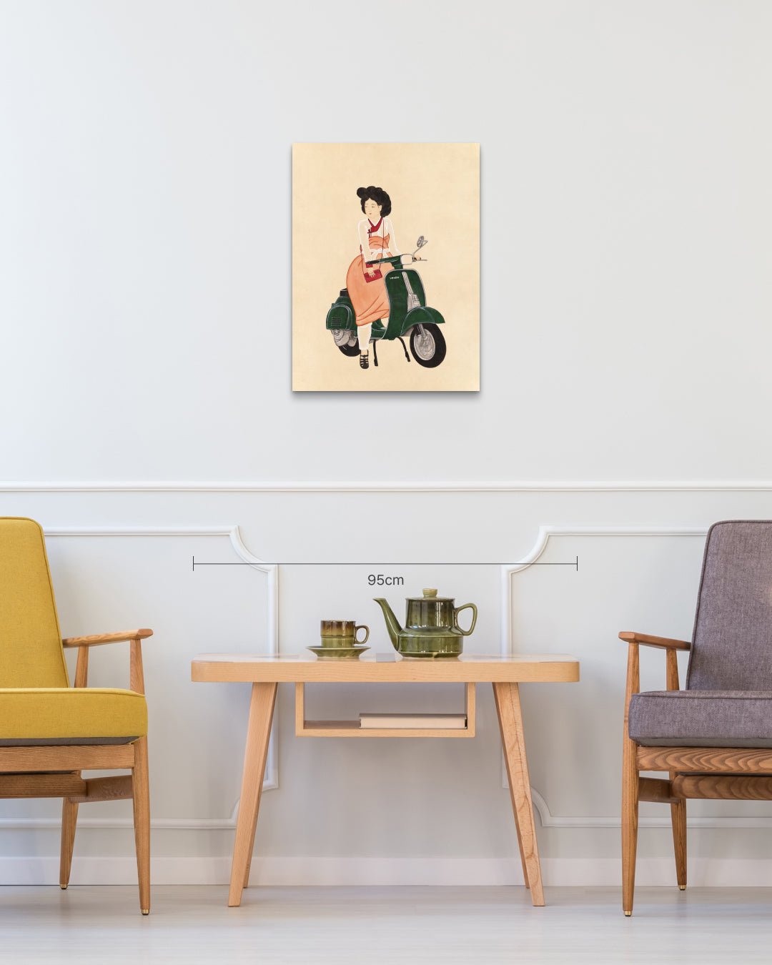 korean art, Reflecting on Life 4 - DOKHBI ARTWORKS Ham Bo Kyung Mixed Media ARTWORKS dokkaebi dokebi k - art Reflecting on Life 4 size reference 72.5x55cm - original Korean silk painting by Ham Bo Kyung DOKHBI