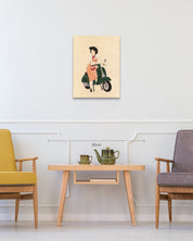 korean art, Reflecting on Life 4 - DOKHBI ARTWORKS Ham Bo Kyung Mixed Media ARTWORKS dokkaebi dokebi k - art Reflecting on Life 4 size reference 72.5x55cm - original Korean silk painting by Ham Bo Kyung DOKHBI