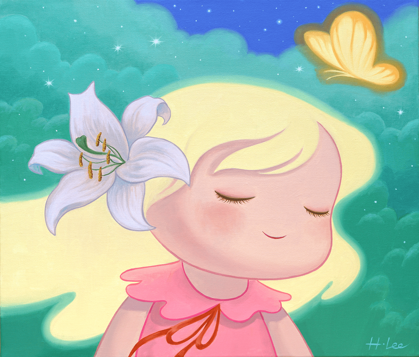 korean art, Serenity - DOKHBI $1000 ARTWORKS Hyoji Lee ARTWORKS dokkaebi dokebi k - art Serenity DOKHBI