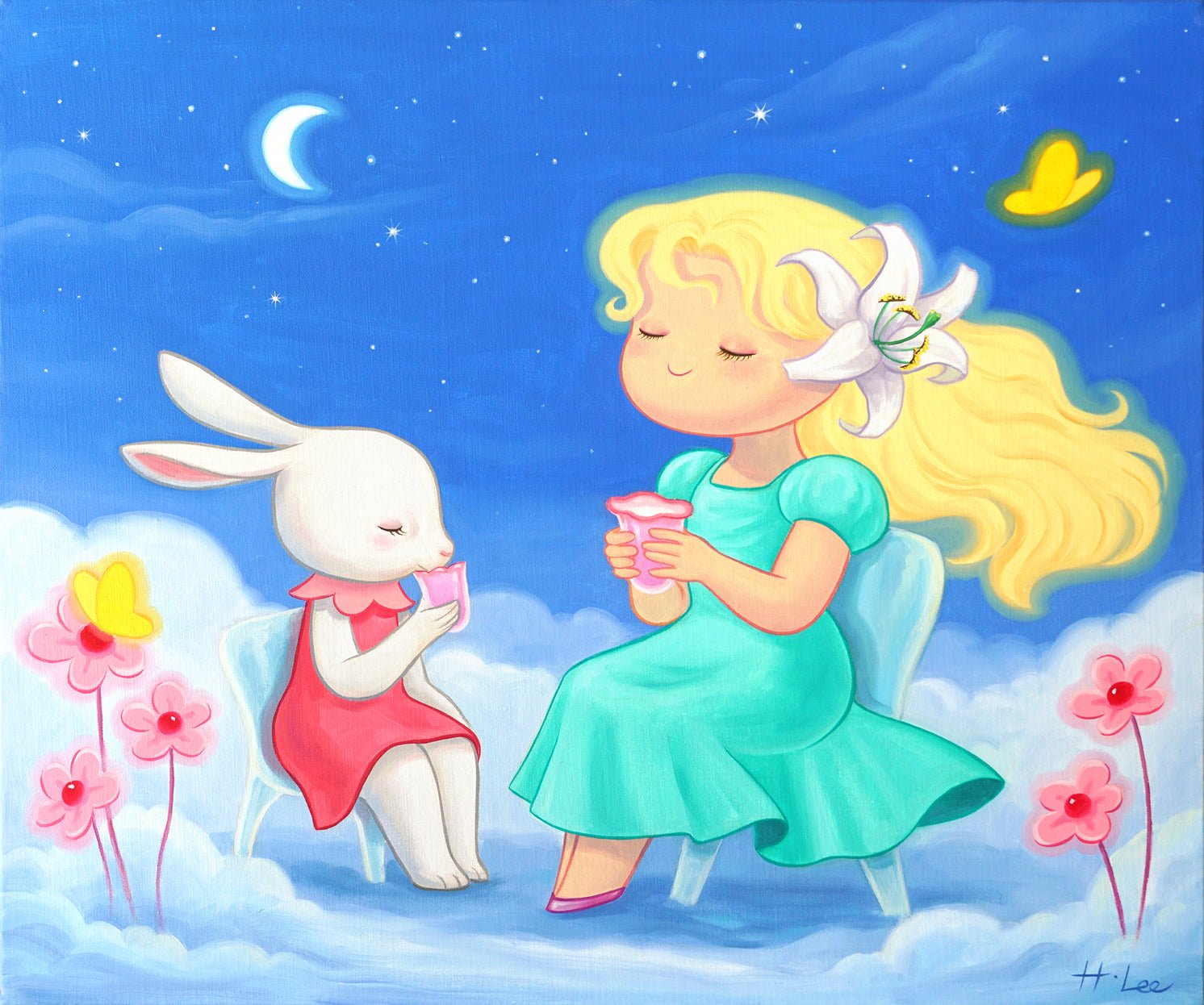 korean art, Serenity - DOKHBI ARTWORKS Hyoji Lee Painting ARTWORKS dokkaebi dokebi k-art #original_value# DOKHBI