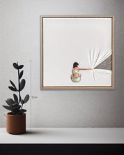 Show my Hand III size reference 30x30cm - original Korean silk embroidery art by Ji Young Kim