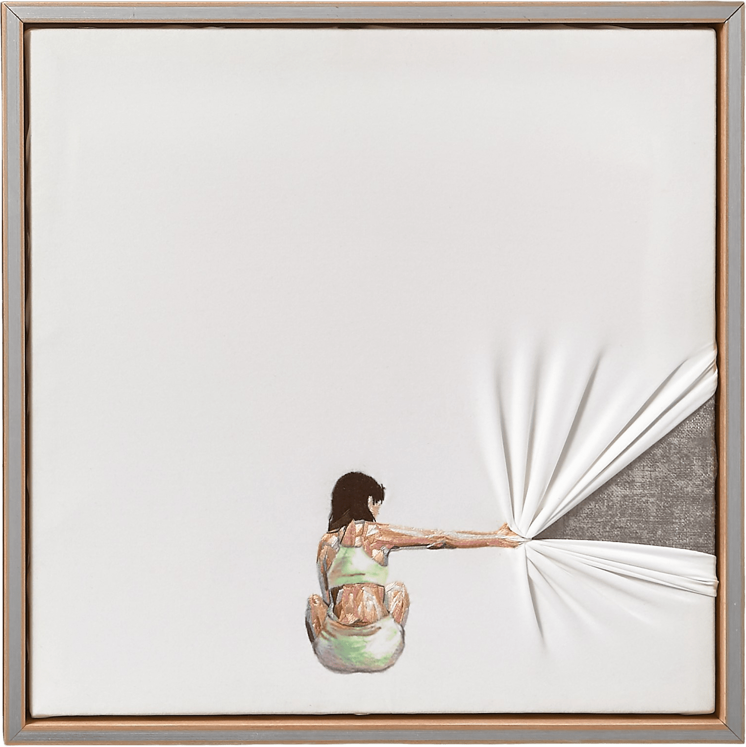 Show my Hand III - Spandex, Silk Thread Embroidery 30x30cm by Ji Young Kim, Korean Contemporary Textile Art 2018