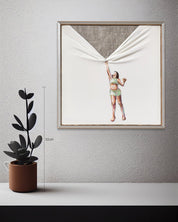 Show my Hand I size reference 30x30cm - original Korean silk embroidery art by Ji Young Kim