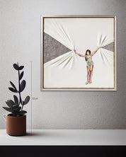 Show my Hand IV size reference 30x30cm - original Korean silk embroidery art by Ji Young Kim