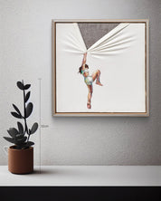 Show my Hand II size reference 30x30cm - original Korean silk embroidery art by Ji Young Kim