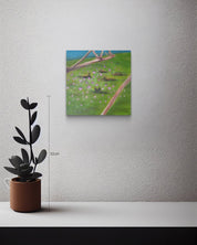 Silent Meeting size reference 22x22cm - original Korean painting by Sijin Lee