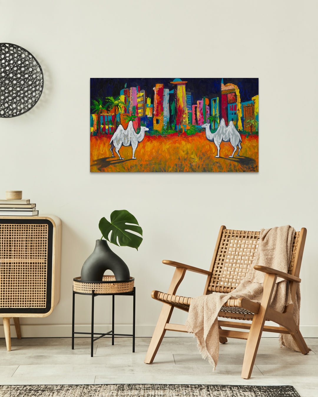 korean art, Soul Mate - DOKHBI ARTWORKS Painting Yun Song - A ARTWORKS dokkaebi dokebi k - art Soul Mate by Yun Song - A displayed in modern living room, original Korean painting 2023 DOKHBI