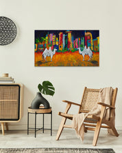 korean art, Soul Mate - DOKHBI ARTWORKS Painting Yun Song - A ARTWORKS dokkaebi dokebi k - art Soul Mate by Yun Song - A displayed in modern living room, original Korean painting 2023 DOKHBI