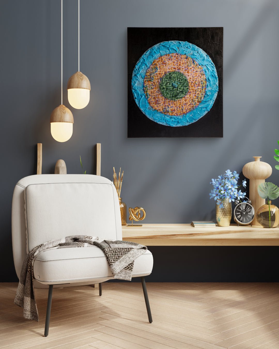 Korean contemporary mixed media Sympathy-07 by PAN YUNMAN, interior wall art decor