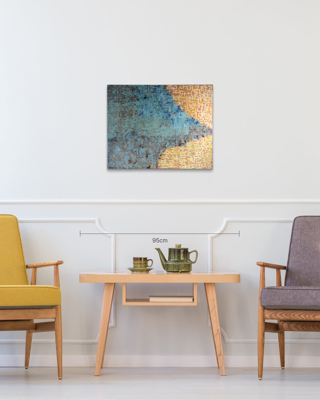 Sympathy-09 size reference 65x53cm - original Korean mixed media by PAN YUNMAN