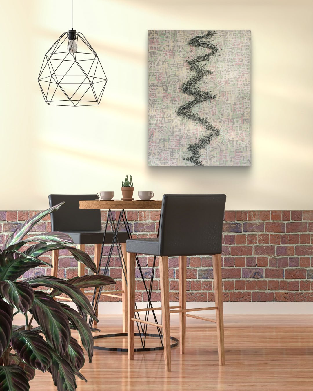 Korean contemporary mixed media Sympathy-13 by PAN YUNMAN, interior wall art decor