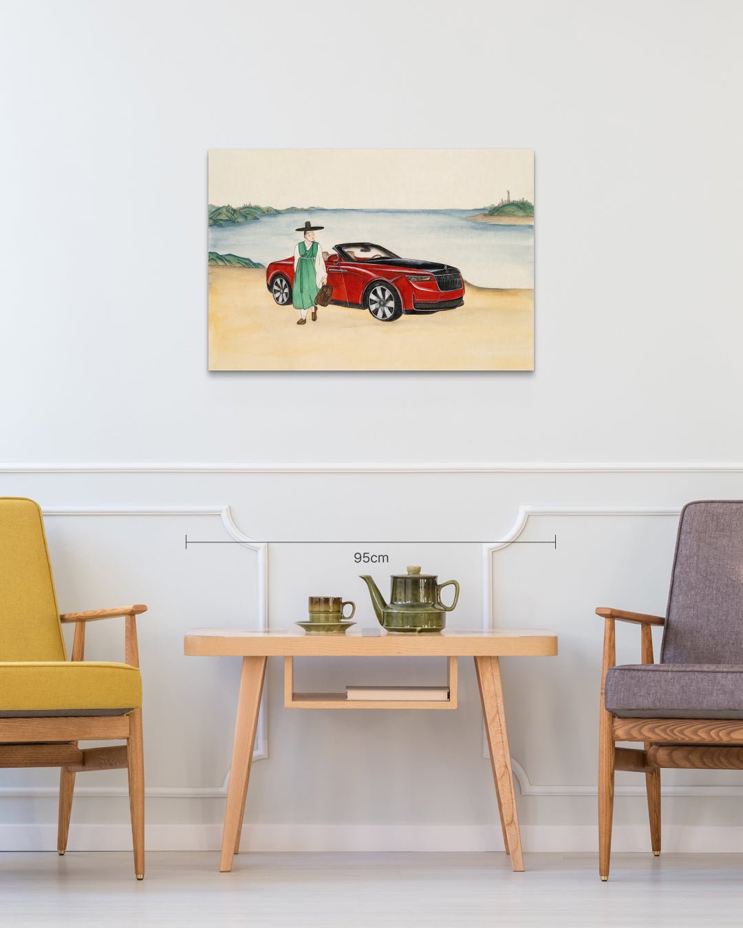 korean art, The Beginning of a Journey - DOKHBI ARTWORKS Ham Bo Kyung Mixed Media ARTWORKS dokkaebi dokebi k - art The Beginning of a Journey size reference 80.3x58cm - original Korean silk painting by Ham Bo Kyung DOKHBI