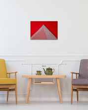 The contemplation of mountains_Red 1 of 2 size reference 60.6x40.9cm - original Korean textile art by KELLEY KIM