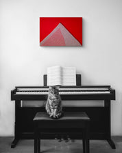 Korean contemporary textile art The contemplation of mountains_Red 1 of 2 by KELLEY KIM, interior wall art decor