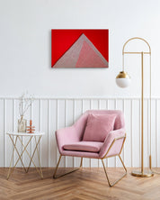 Korean contemporary textile art The contemplation of mountains_Red 2 of 2 by KELLEY KIM, interior wall art decor