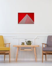 The contemplation of mountains_Red 2 of 2 size reference 60.6x40.9cm - original Korean textile art by KELLEY KIM