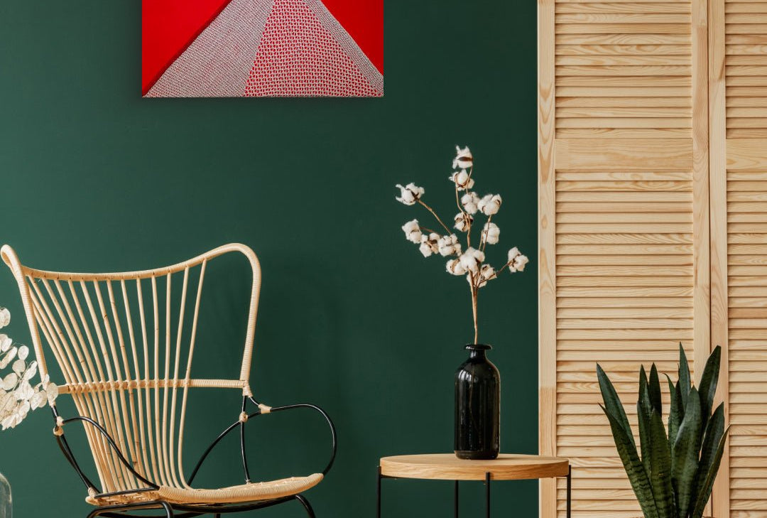 korean art, The contemplation of mountains_Red 2 0f 2 - DOKHBI ARTWORKS KELLEY KIM Mixed Media ARTWORKS