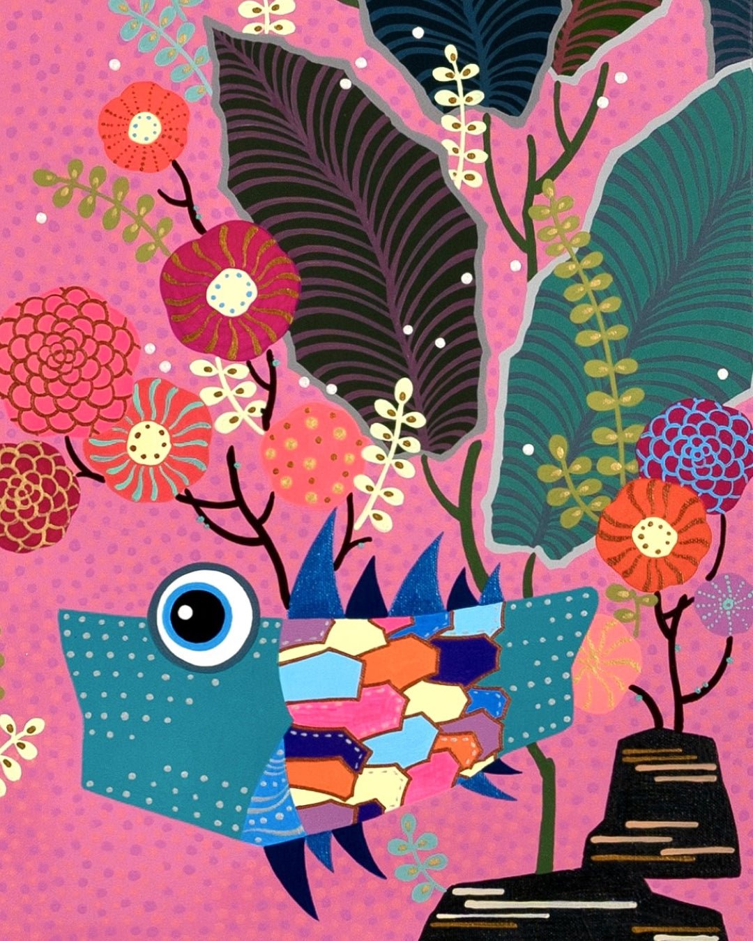 korean art, The Day of Flower Snow - DOKHBI ARTWORKS Hwang Jeong Hee Painting