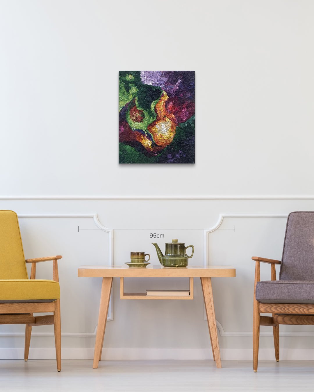 The Light of Recovery size reference 53x45.5cm - original Korean mixed media painting by Baek I-re