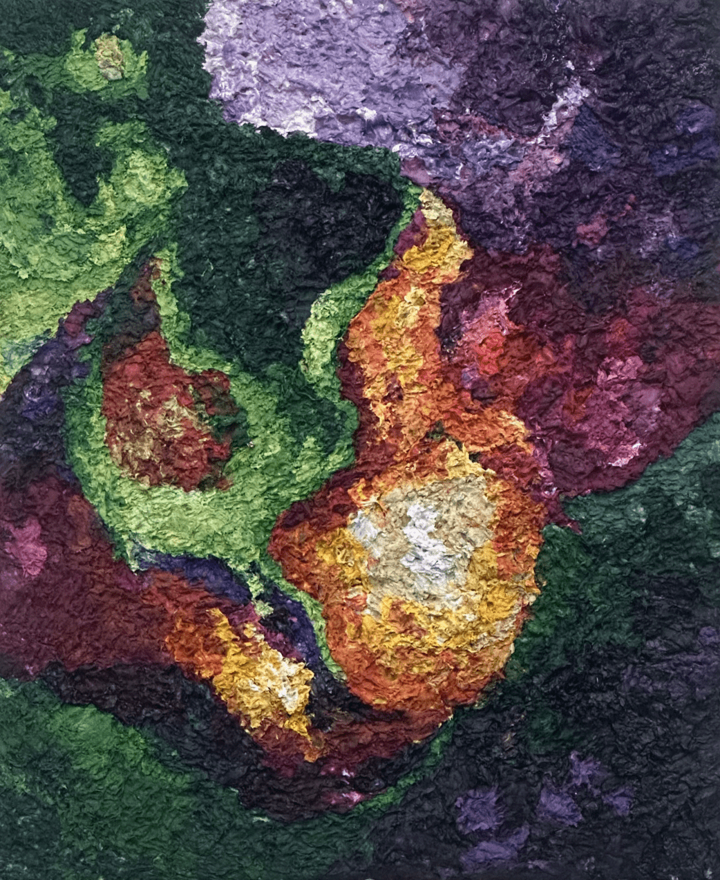 The Light of Recovery - Acrylic and Newspaper Pulp on Canvas 53x45.5cm by Baek I-re, Korean Contemporary Art 2025