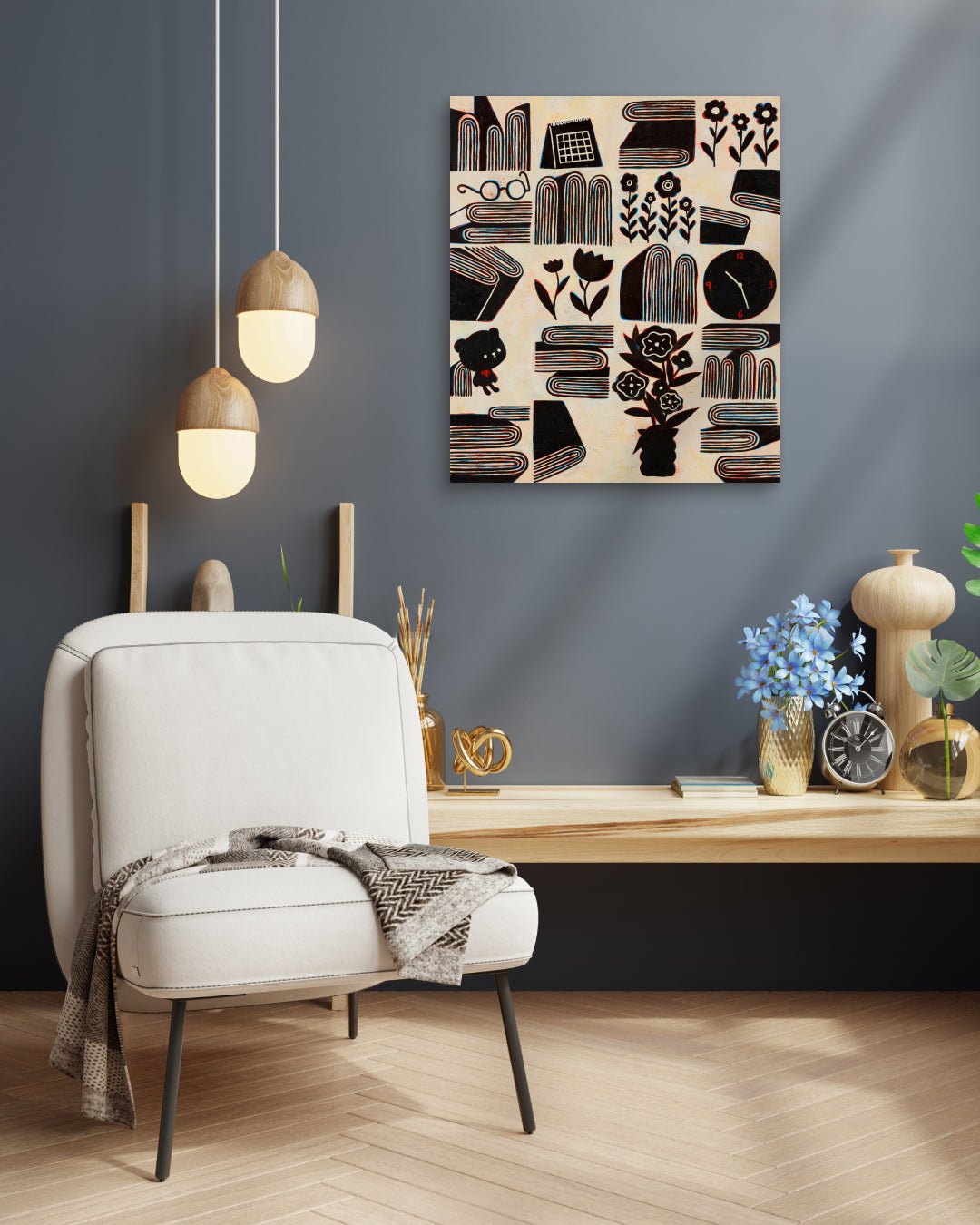 Korean contemporary painting The Radiant Ordinary No.1 by Soo-Hyun Cho, interior wall art decor